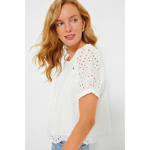 TUCKERNUCK White Eyelet Fontalina Blouse NWT Size Small - Picture 2 of 11